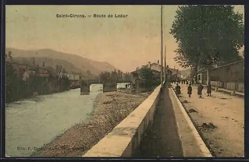 AK Saint-Girons, Route de Ledar le long de la rivière et promenade animée