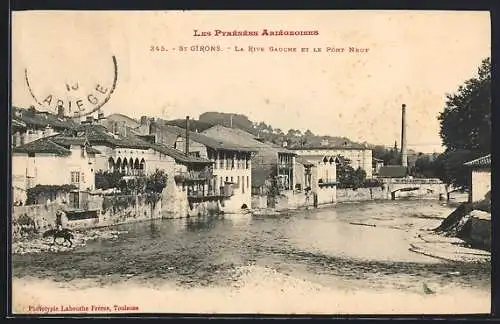 AK Saint-Girons, La Rive Gauche et le Pont Neuf