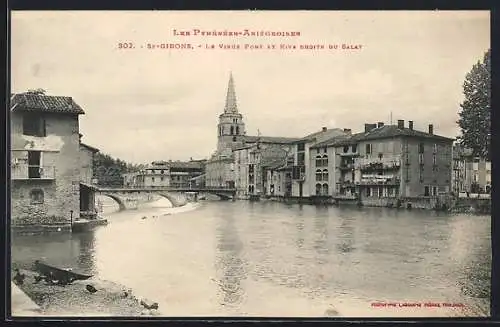 AK Saint-Girons, Le Vieux Pont et Rive droite du Salat