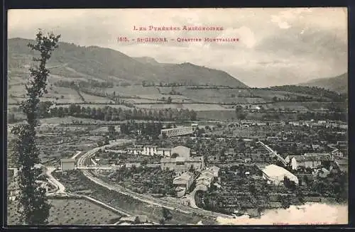 AK St-Girons, Vue du quartier Montvallier et des Pyrénées Ariégeoises