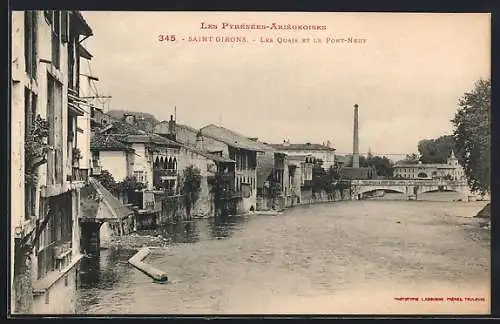 AK Saint-Girons, Les quais et le Pont-Neuf