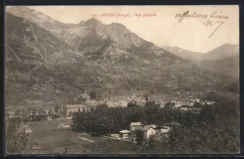 AK Aulus, Vue générale des montagnes et du village