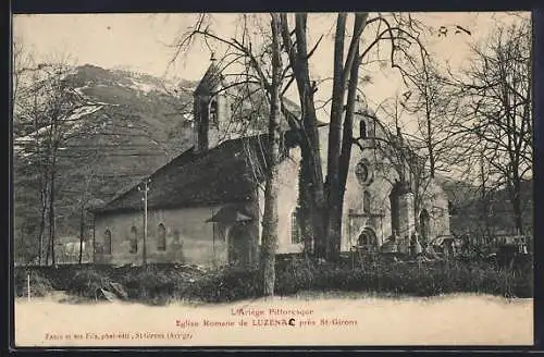 AK Luzenac, Église Romane dans l`Ariège pittoresque