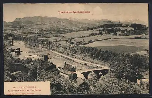 AK Saint-Lizier, Panorama sur les Pyrénées ariégeoises