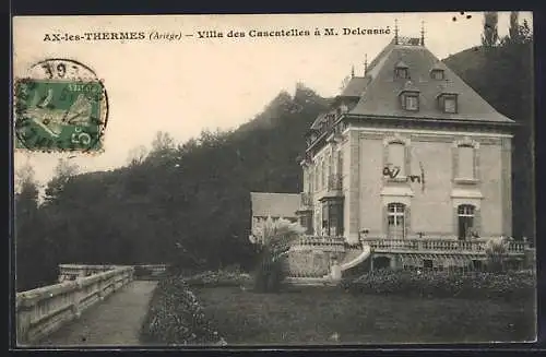 AK Ax-les-Thermes, Villa des Cascatelles à M. Delcassé