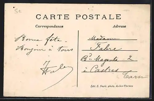 AK Ax-les-Thermes, Villa des Cascatelles à M. Delcassé