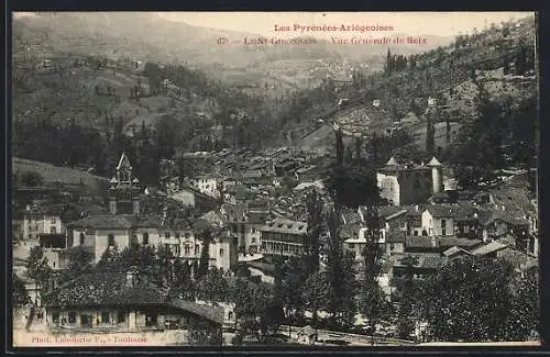 AK Seix, Vue générale de la ville dans les Pyrénées-Ariegeoises