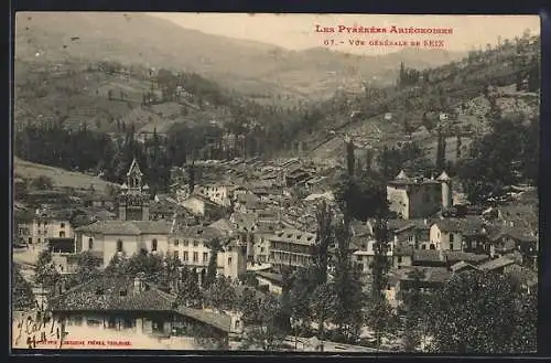 AK Seix, Vue générale du village dans les Pyrénées Ariégeoises