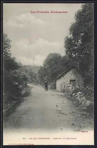 AK Ax-les-Thermes, Chemin du Calvaire dans les Pyrénées Ariégeoises