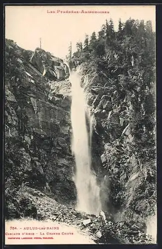 AK Aulus-les-Bains, Cascade d`Ars, La Grande Chute dans les Pyrénées Ariégeoises