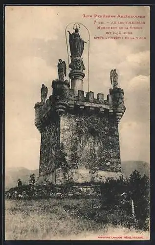 AK Ax-les-Thermes, Monument de la Vierge dit N.-D. d`Ax situé au-dessus de la ville