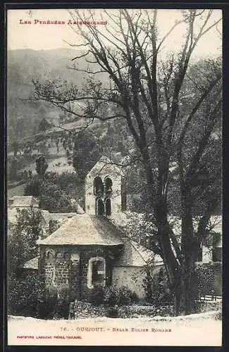 AK Ourjout, Belle église romane dans les Pyrénées Ariégeoises