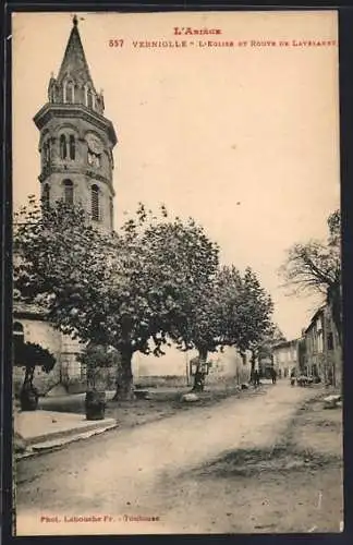 AK Verniolle, L`église et route de Lavelanet