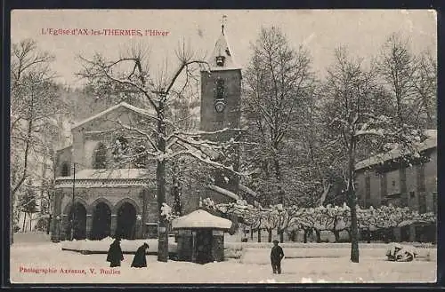 AK Ax-les-Thermes, L`Église en hiver sous la neige