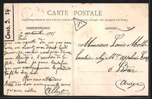 AK Lacourt, Vue générale près de St-Girons dans les Pyrénées Ariégeoises