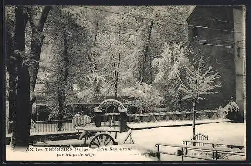 AK Ax-les-Thermes, Éden-Restaurant par temps de neige