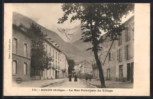 AK Aulus, La Rue Principale du Village