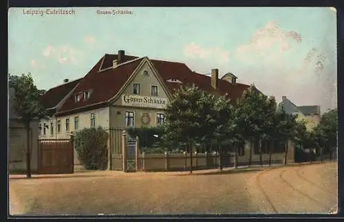 AK Leipzig-Eutritzsch, Blick auf das Gasthaus Gosenschänke