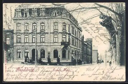 AK Rendsburg, Strassenecke am Jungfernstieg