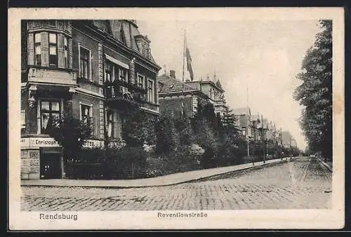 AK Rendsburg, Partie in der Reventlowstrasse