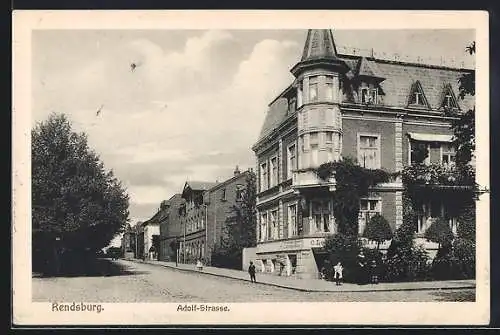 AK Rendsburg, Partie in der Adolfstrasse