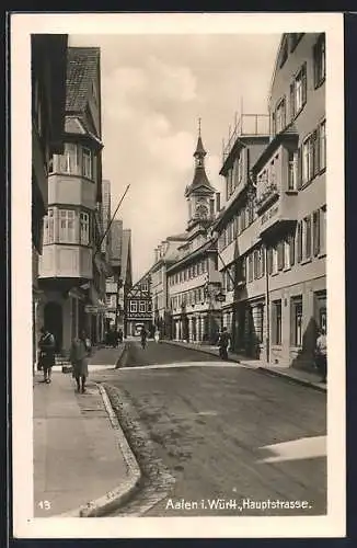 AK Aalen i. Württ., Hauptstrasse mit Hotel Bären