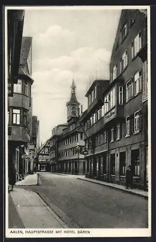 AK Aalen, Hauptstrasse mit Hotel Bären