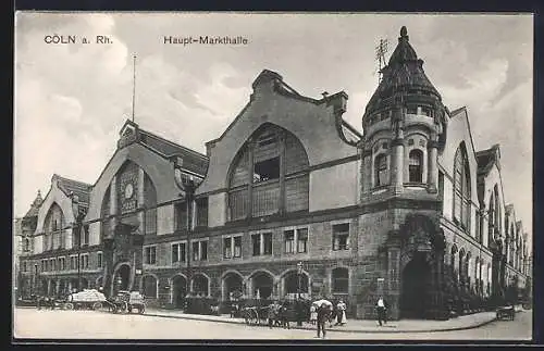 AK Cöln a. Rh., Strassenpartie an der Haupt-Markthalle