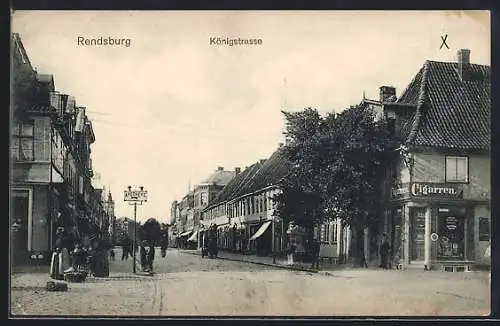 AK Rendsburg, Königstrasse mit Apotheke