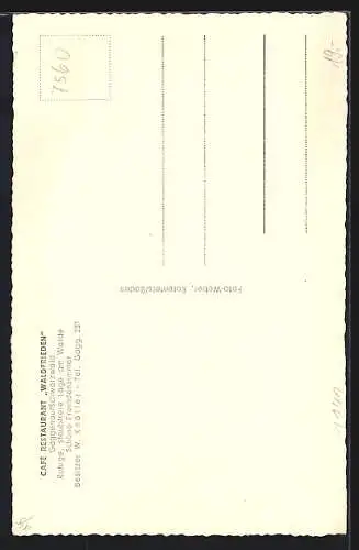 AK Gaggenau /Schwarzwald, Café Restaurant Waldfrieden, Bes. W. Knöller