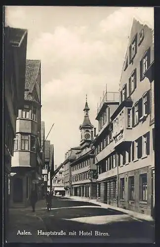 AK Aalen, Hauptstrasse mit Hotel Bären