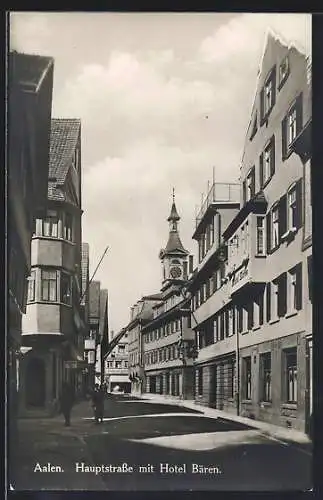 AK Aalen, Hauptstrasse mit Hotel Bären