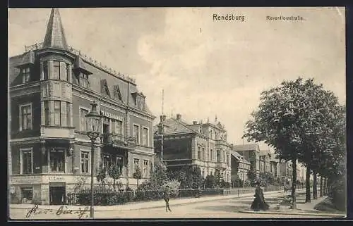 AK Rendsburg, Partie in der Reventlowstrasse