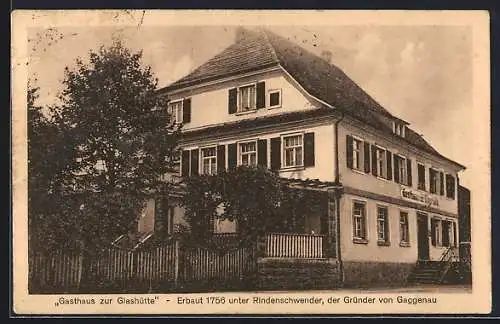 AK Gaggenau, Gasthaus zur Glashütte, Inh. K. Vieser