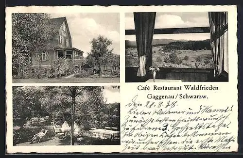 AK Gaggenau /Schwarzw., Café Restaurant Waldfrieden, Bes. Jak. Deubler