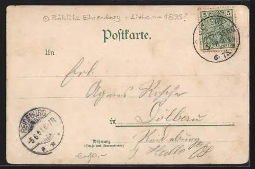 Lithographie Gundorf, Gasthof mit Balsaal und Garten