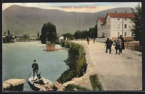 AK Trebinje, Bahnhof mit Strassenpartie