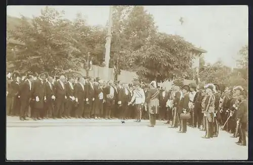 AK Sarajevo, Kaiser Franz Josef I. von Österreich bei öffentlichem Auftritt, 1910