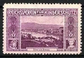 Reklamemarke Linz, Reichsverein für Kinderschutz, Stadtansicht