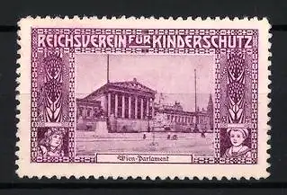 Reklamemarke Wien, Reichsverein für Kinderschutz, Parlament