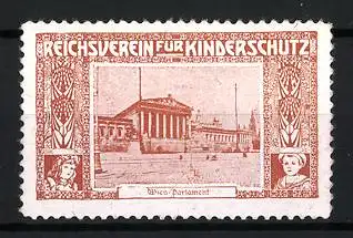 Reklamemarke Wien, Reichsverein für Kinderschutz, Parlamentsgebäude