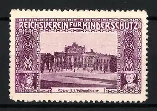 Reklamemarke Wien, Reichsverein für Kinderschutz, k.k. Hofburgtheater