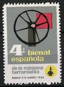 Reklamemarke Bilbao, 4ª Bienal Española, Maschinenrad, 1966