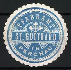 Reklamemarke Perchau, Pfarramt St. Gotthard, Kreuzsymbol