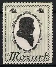 Reklamemarke Mozart, Silhouette im Profil