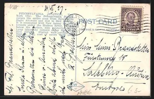 AK New York, NY, Pennsylvania R. R. Station