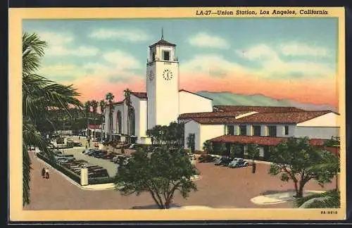 AK Los Angeles, CA, Union Station, Bahnhof