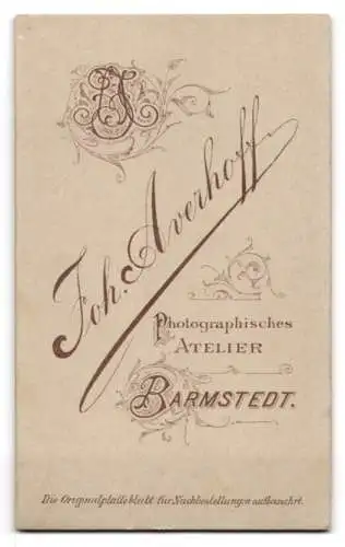 Fotografie Joh. Averhoff, Barmstedt, Stehende Dame in tailliertem Kleid