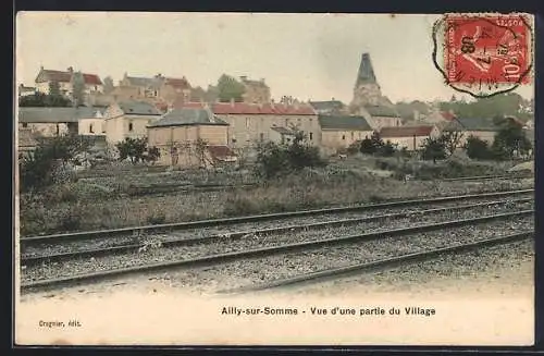 AK Ailly-sur-Somme, Vue d`une partie du Village