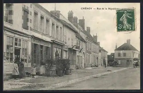 AK Cheroy, Rue de la Republique, Cafe du Commerce